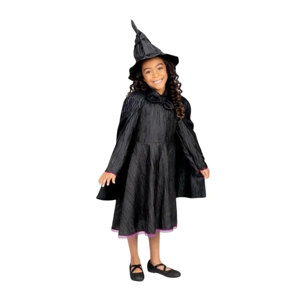 Wicked Elphaba Costume Girls Black Purple‎ Witch Dress Up Movie Inspired